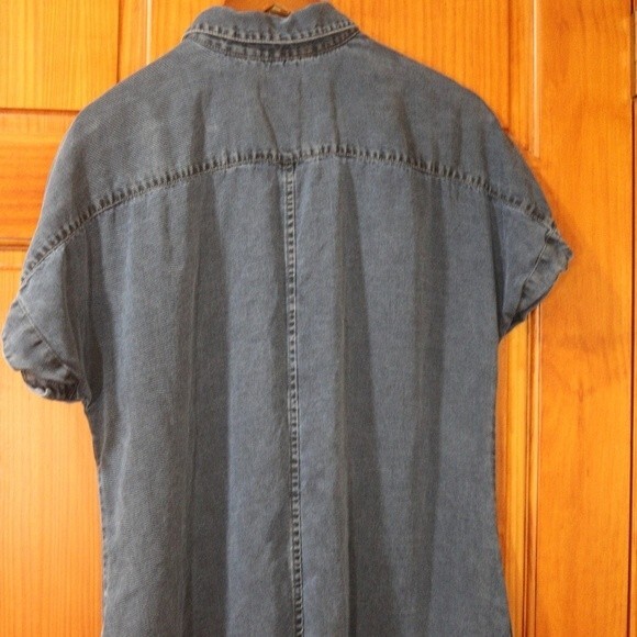 Soft Surroundings Denim Chambrey Jean Shirt Button Down Dress Tencel Small - Picture 11 of 16